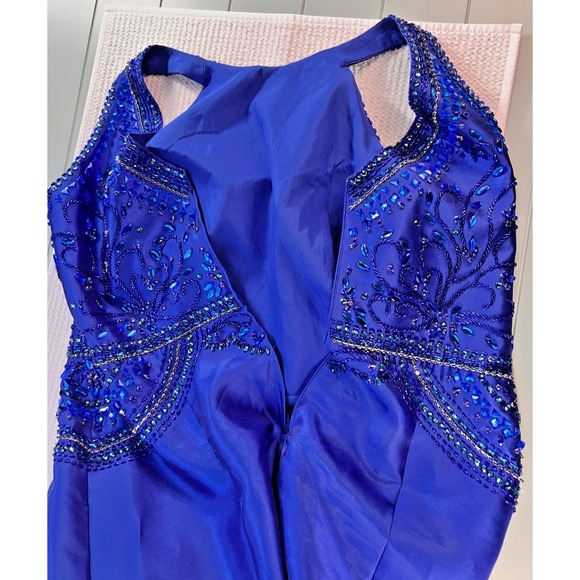 NWT Rachel Allan Curves 7813 Royal Blue Mermaid Prom Dress 24 Sexy Beaded Luxe - Picture 8 of 12